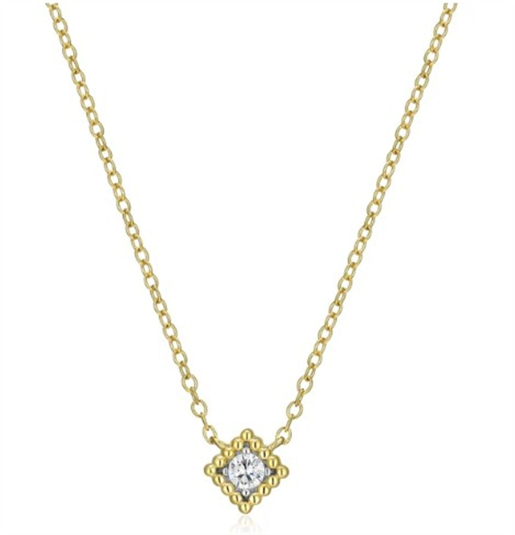 Diamond Beaded Halo Necklace
