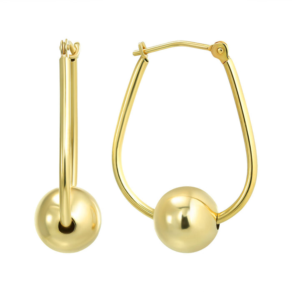 Gold Oval Hoops