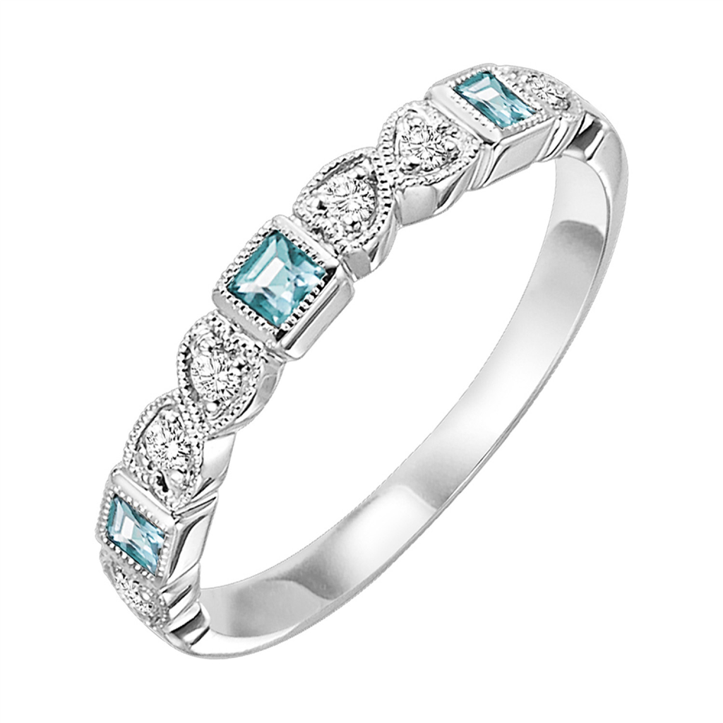 Aquamarine & Diamond Ring