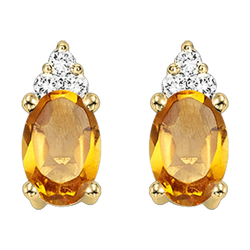 Citrine & Diamond Earrings