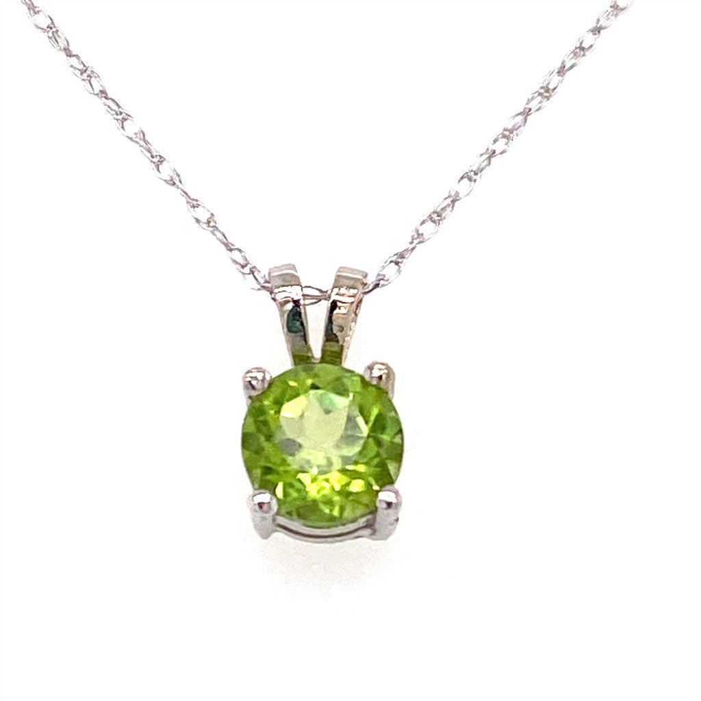 10K White Gold Peridot Pendant