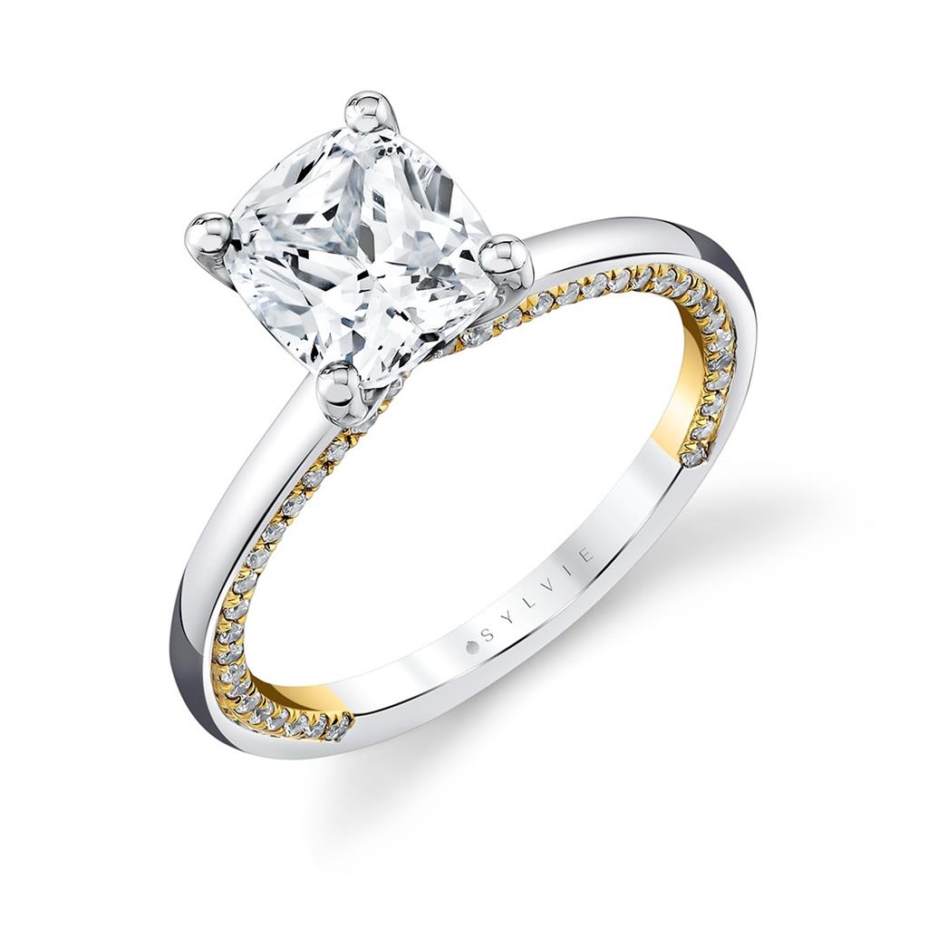 Iconelle Solitaire Two Tone Engagement Ring - Diana