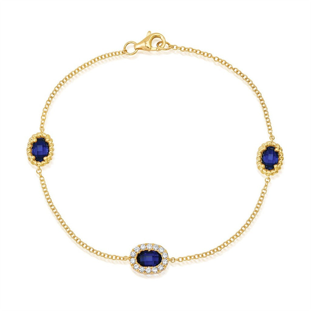 Chatham Blue Sapphire Chain Bracelet