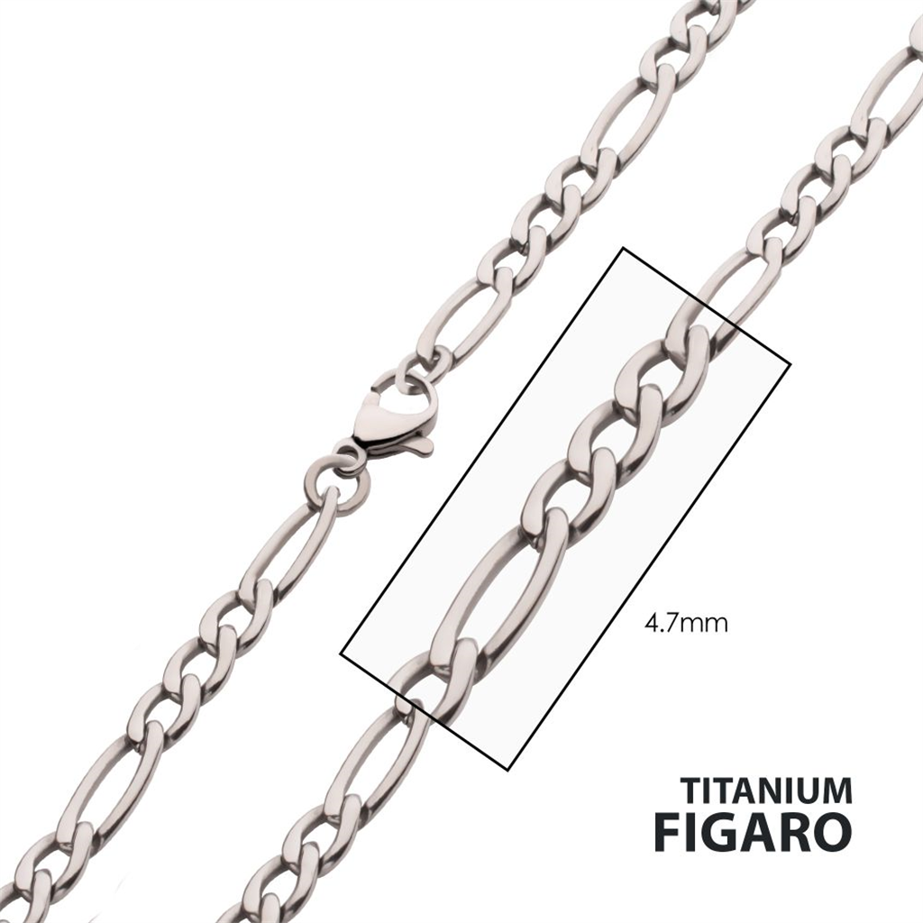 Mens Titanium Figaro Chain Necklace 16"