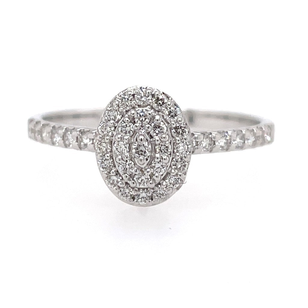 14K White Gold Diamond Engagement Ring