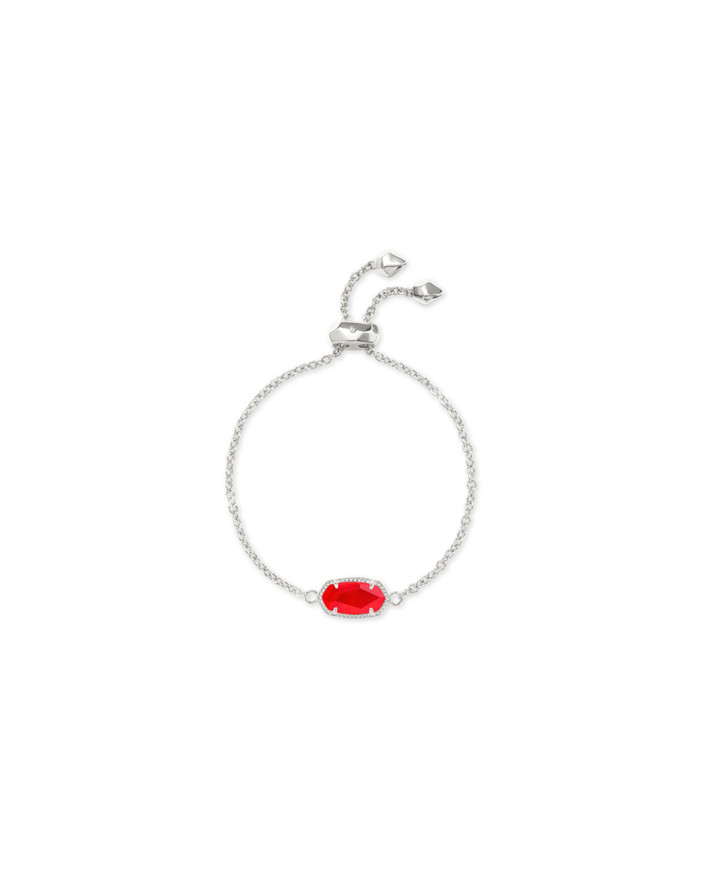 ELAINA DELICATE CHAIN BRACELET RHODIUM RED ILLUSION