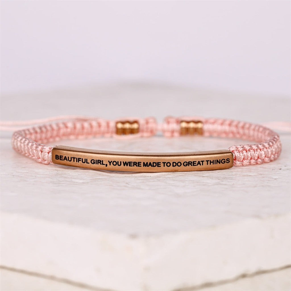 Beautiful Girl, You Were Made To Do Great Things Rope Bracelet