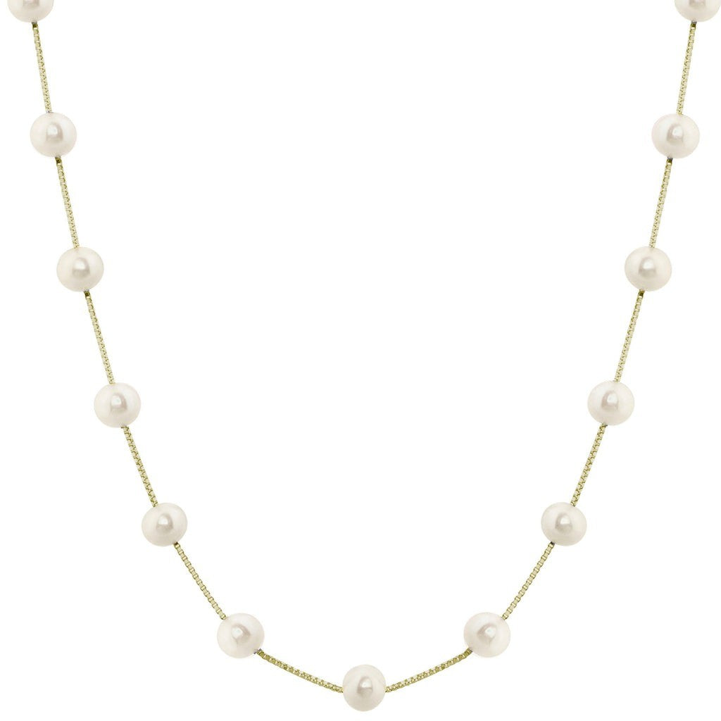 Freshwater Pearl Tin Cup Necklace