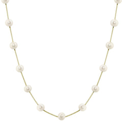 Freshwater Pearl Tin Cup Necklace