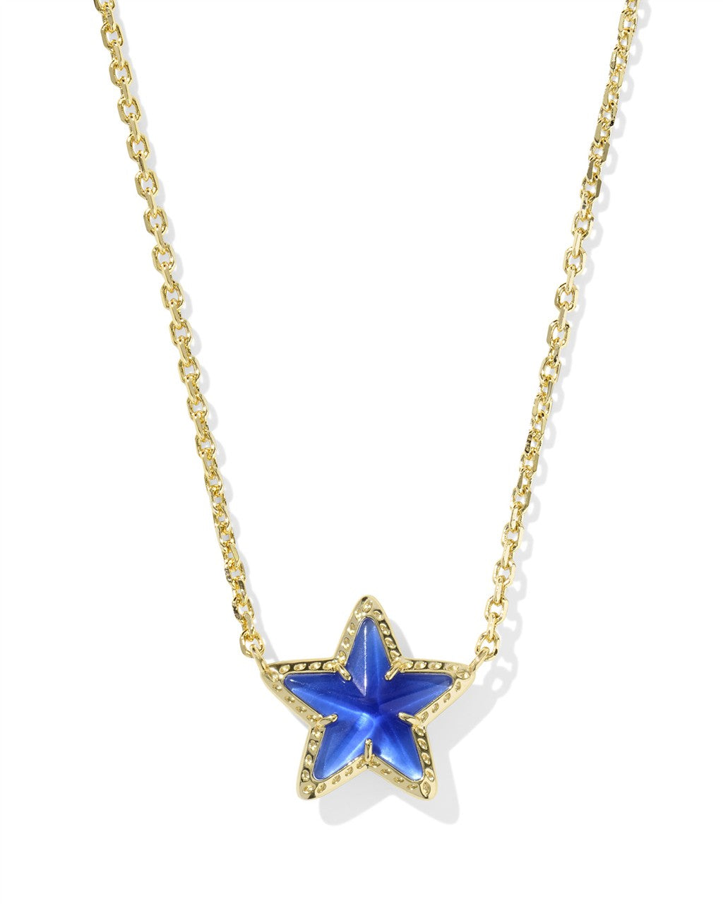 CASSIDY SHORT PENDANT NECKLACE GOLD COBALT ILLUSION