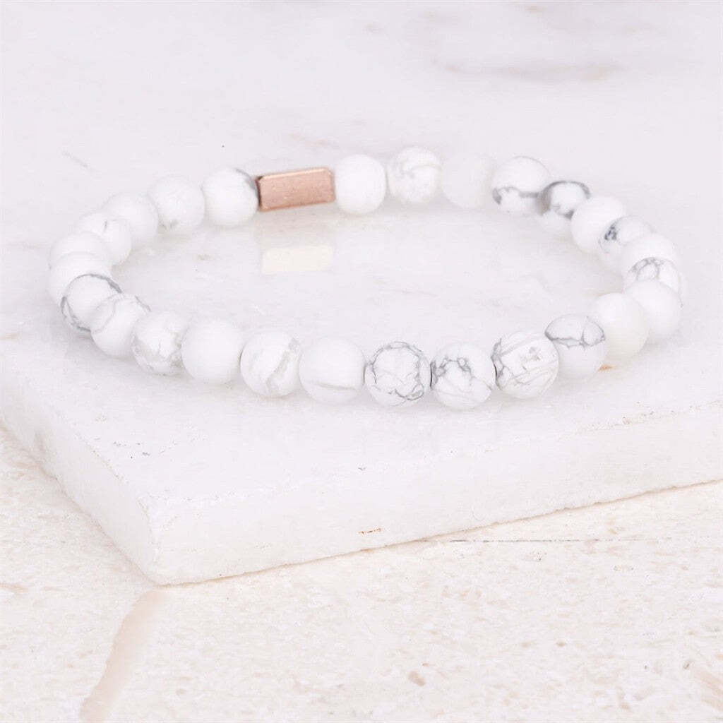 Duplicate Title: Marble Howlite - Accent Bracelet | 48.95 | Marble Howlite - Accent Bracelet