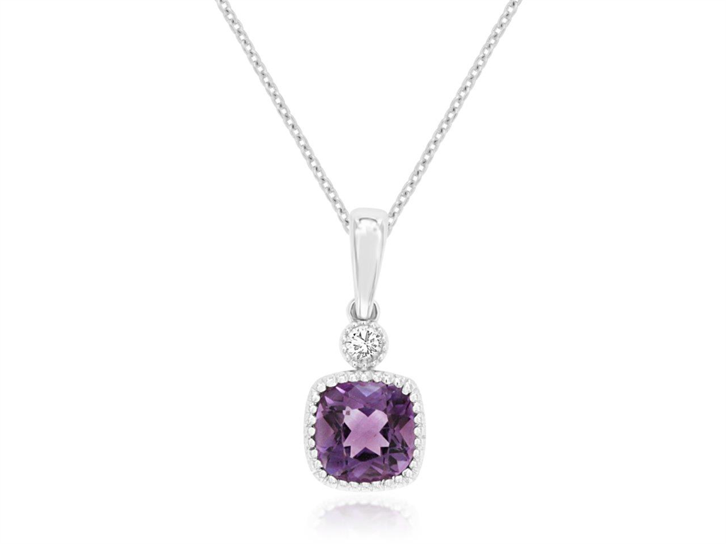 Amethyst and Diamond Pendant