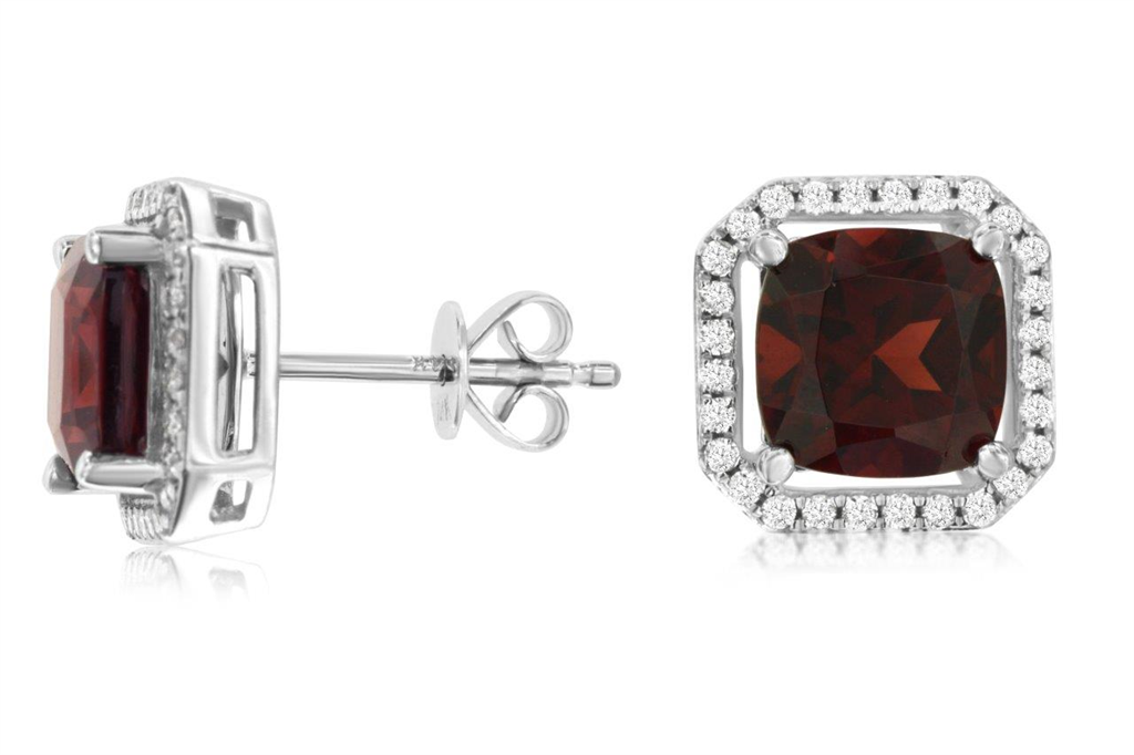Garnet and Diamond Earrings