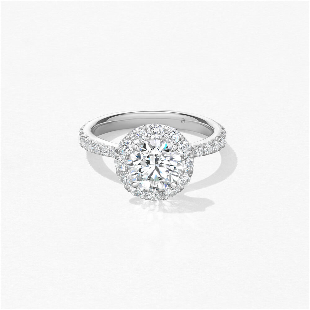 Hearts on Fire Vela Halo Ring with Diamond Band