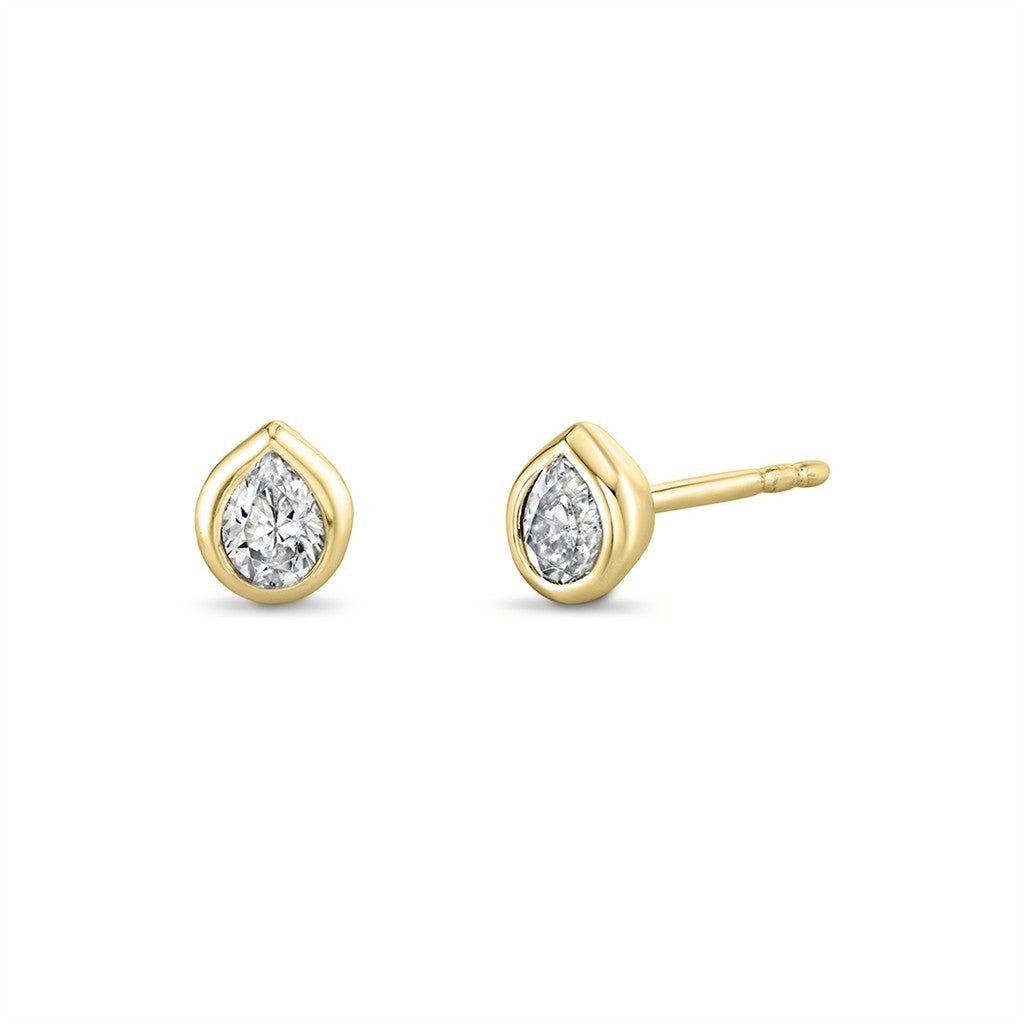 Diamond Shell Bezel Earring
