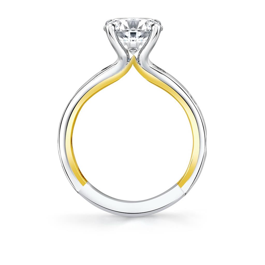 Iconelle Flush Set Marquise Two Tone Engagement Ring - Lydia