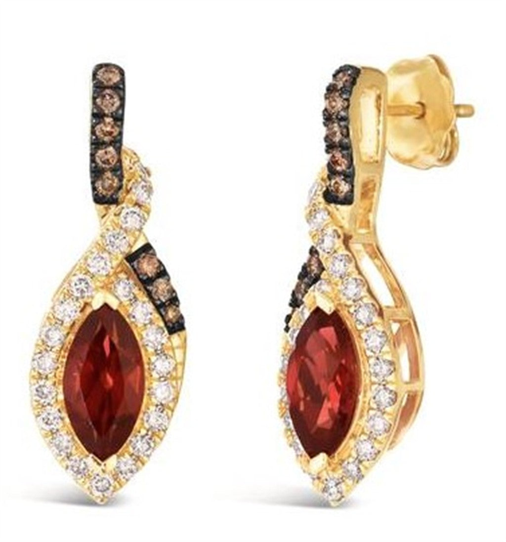 Garnet and Diamond Earrings