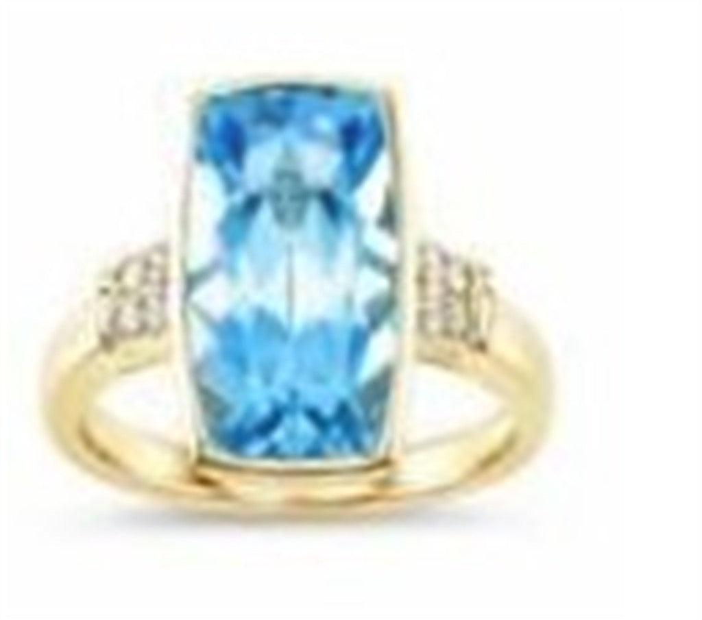 Blue Topaz and Diamond Ring