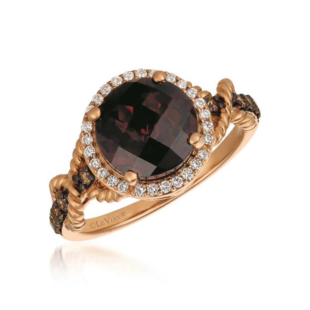 Le Vian Chocolatier® Ring featuring Pomegranate Garnet™ Chocolate Diamonds® , Vanilla Diamonds®