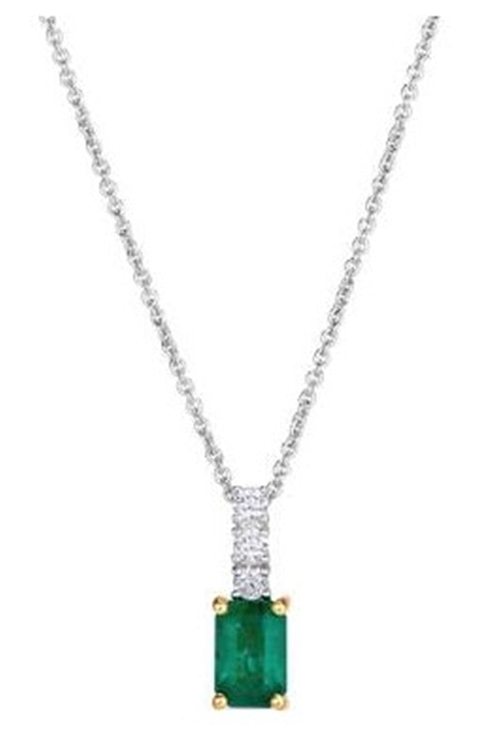 Emerald and Diamond Pendant Necklace