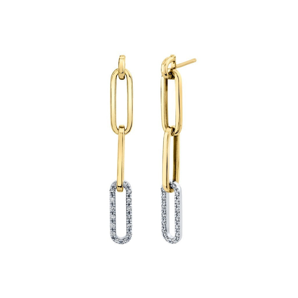 Paper Clip Diamond Earrings