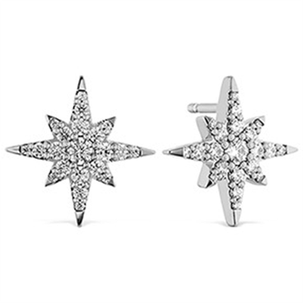 18K White Gold Hearts on Fire Charmed Starburst Earrings