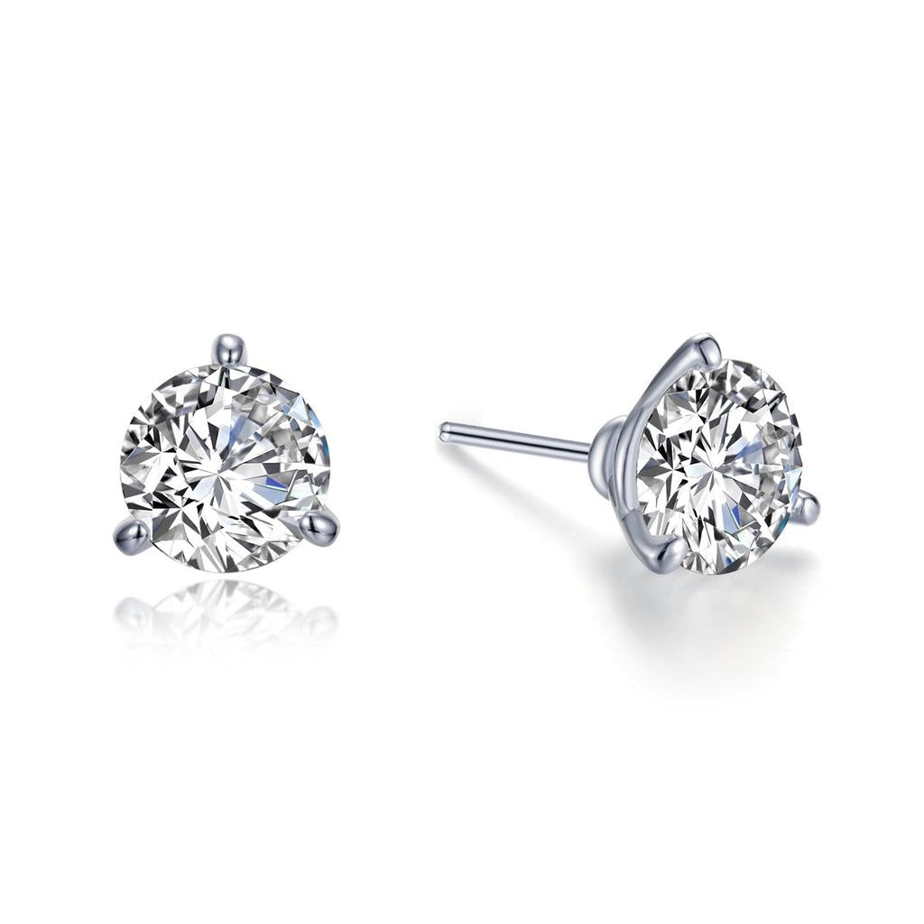 3 CTW Martini Solitaire Stud Earrings