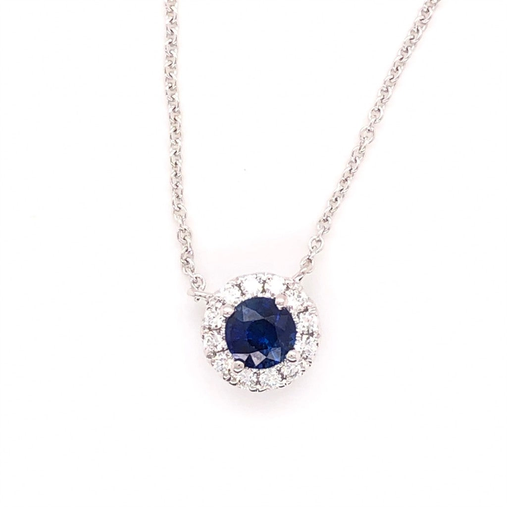 Sapphire and Diamond Pendant Necklace