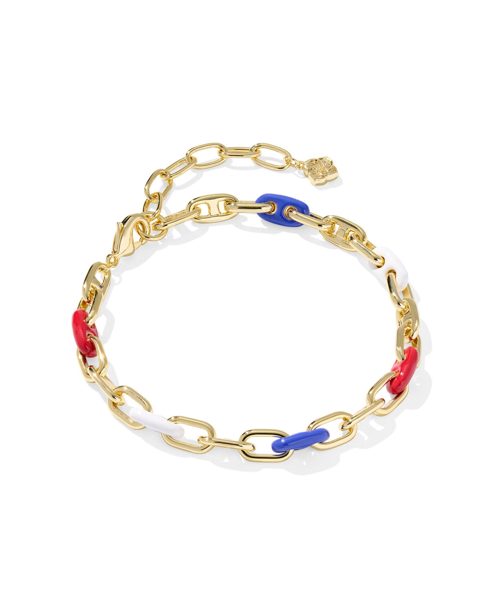 BAILEY CHAIN BRACELET GOLD RED WHITE BLUE MIX