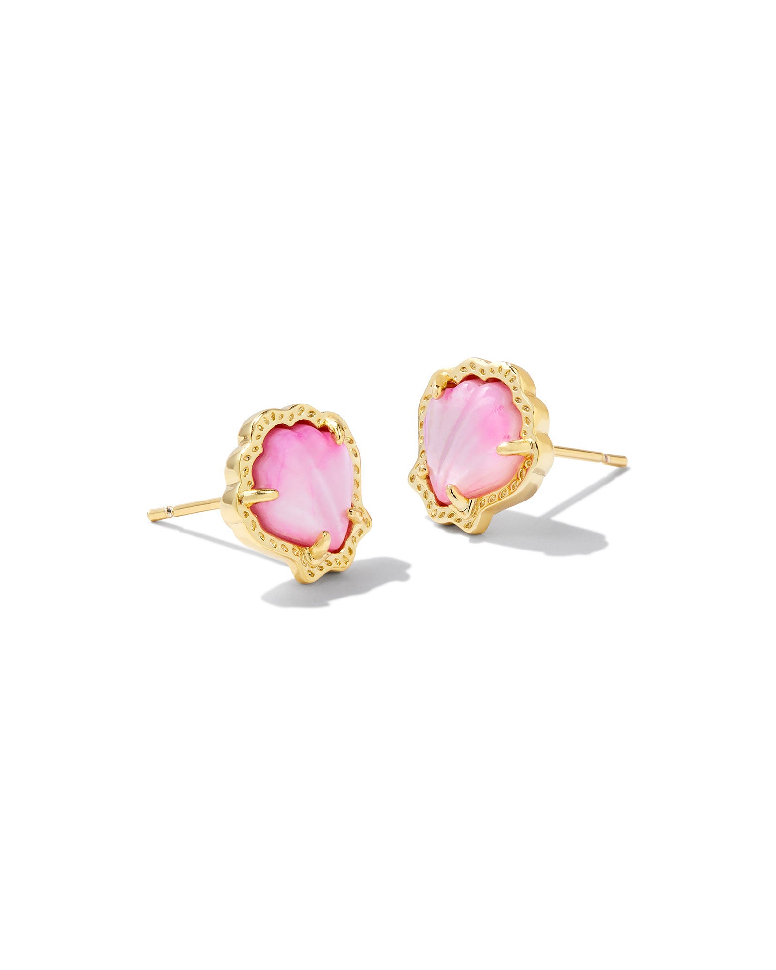 BRYNNE SHELL STUD EARRINGS GOLD BLUSH IVORY MOTHER OF PEARL