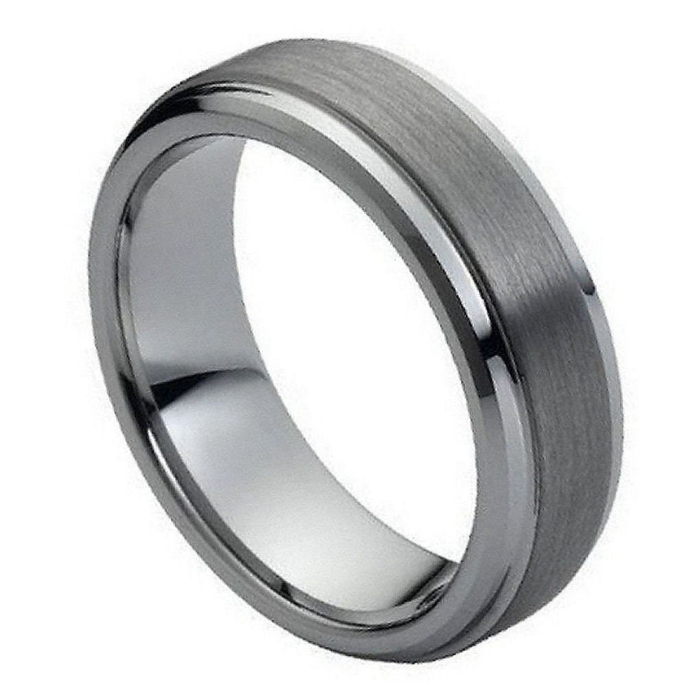 GENTS 7MM TUNGSTEN BRUSHED FLAT CLASSIC STYLE