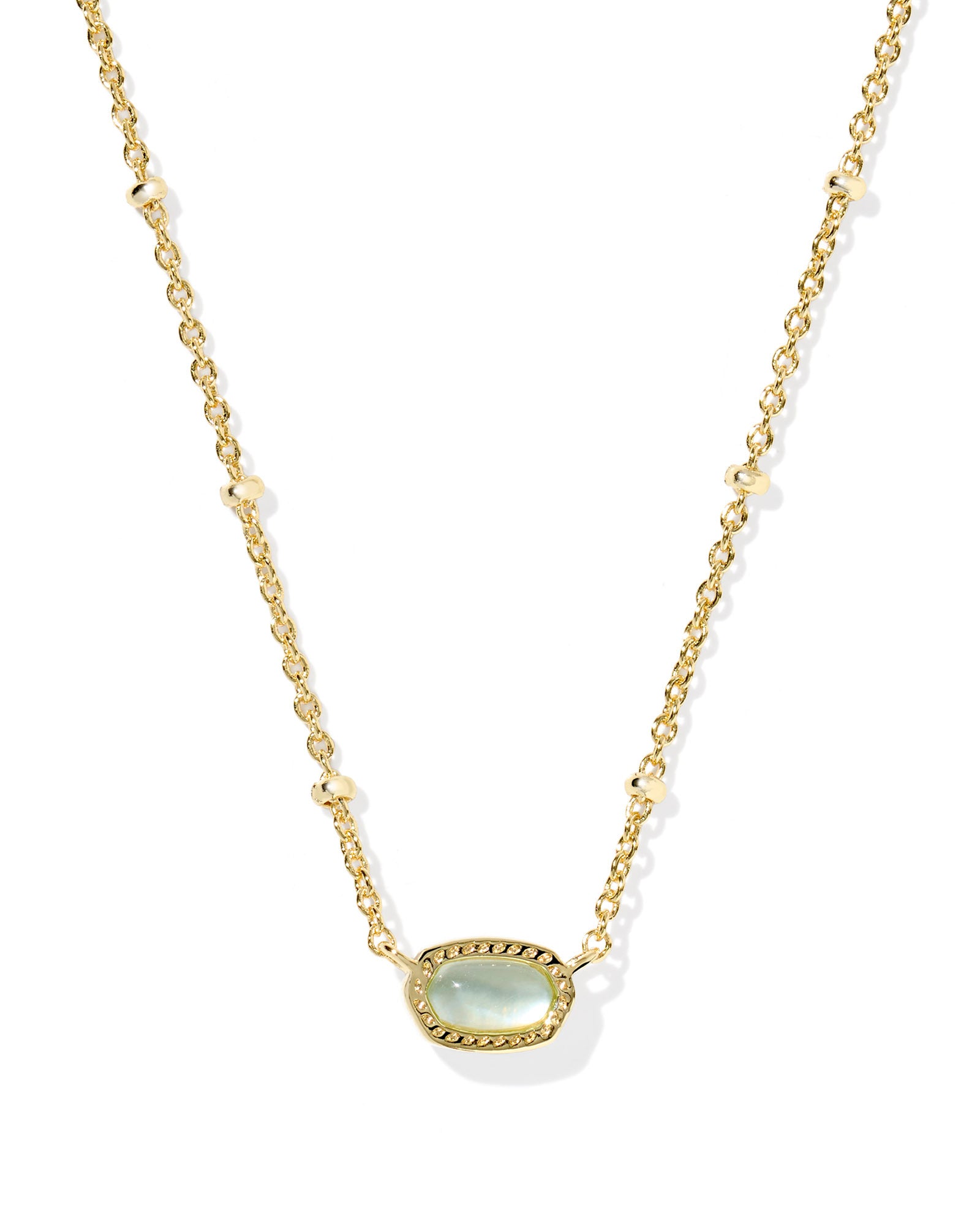 MINI ELISA SATELLITE SHORT PENDANT NECKLACE GOLD LIGHT BLUE ILLUSION