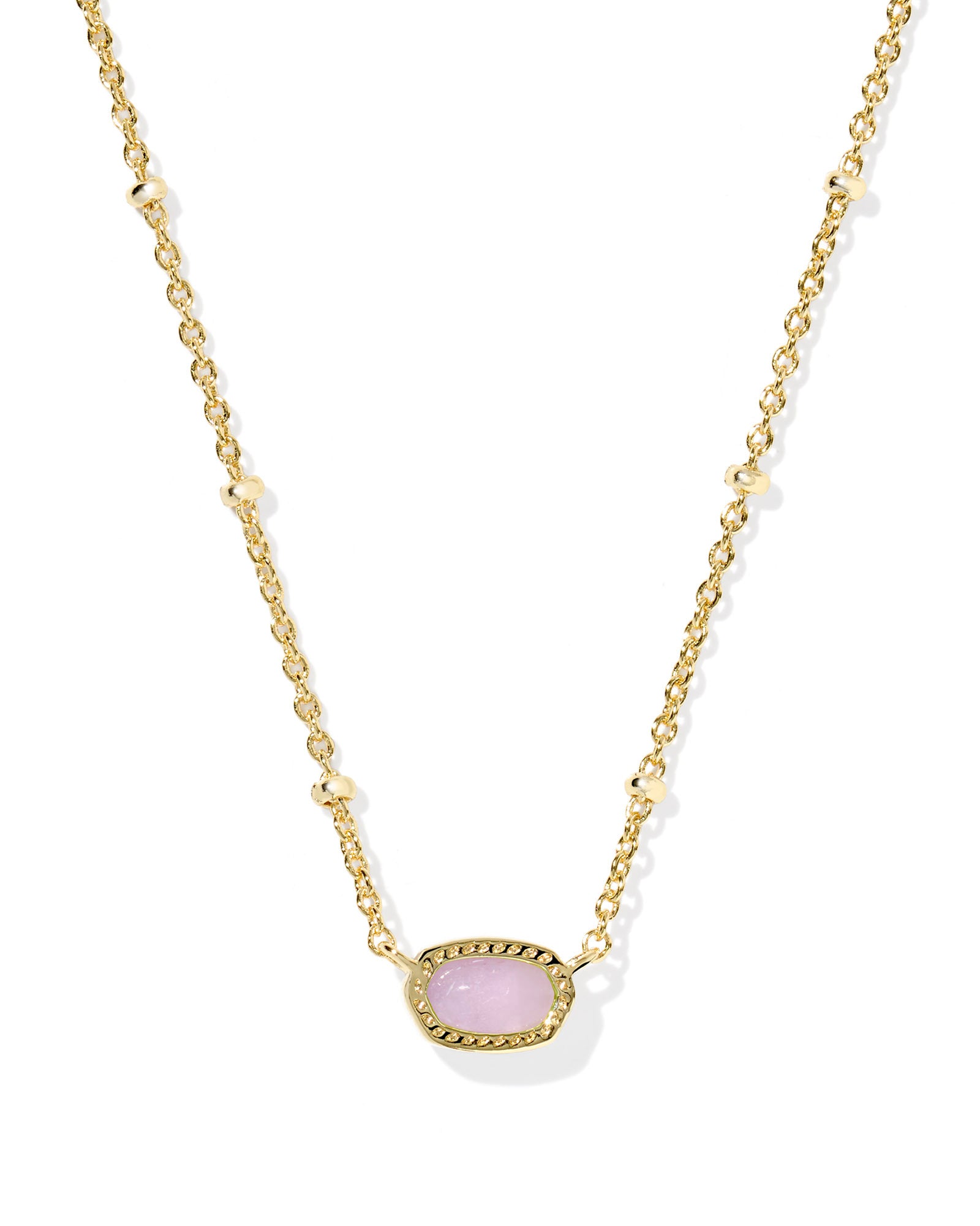 MINI ELISA SATELLITE SHORT PENDANT NECKLACE GOLD PURPLE AMETHYST