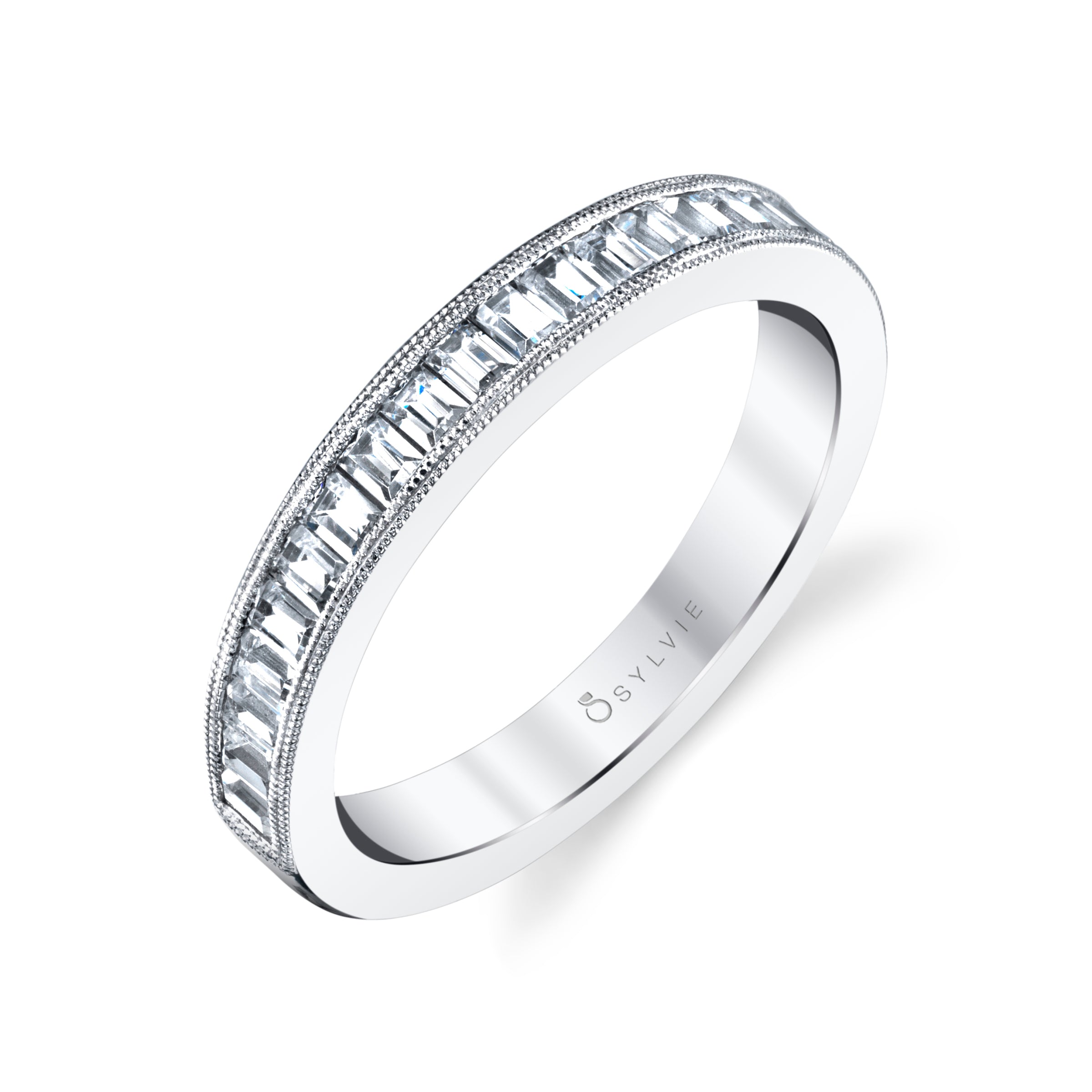 PLT T=.95CT DIAMOND WEDDING BAND SZ 5