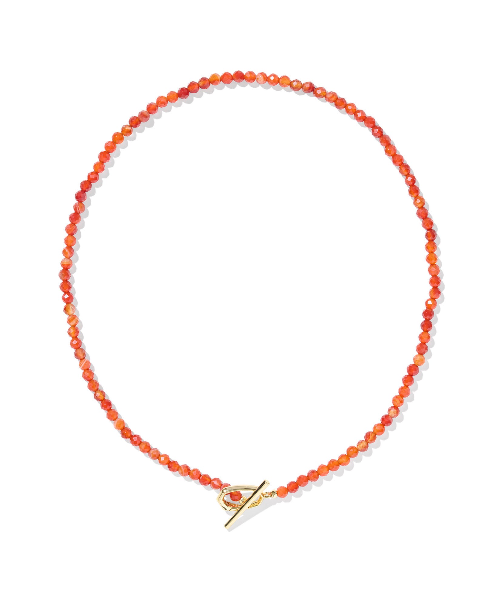 SYLVIA STRAND NECKLACE GOLD ORANGE BANDED AGATE