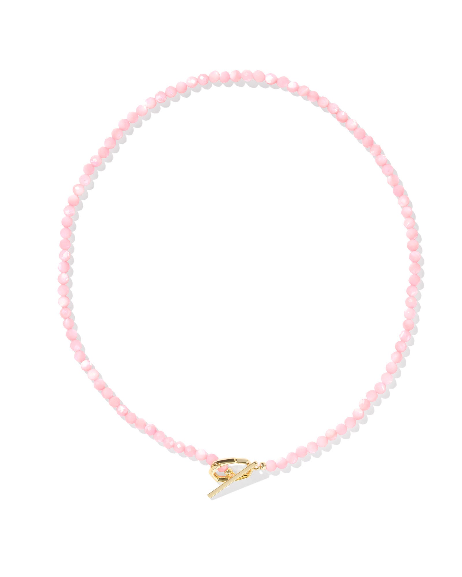 SYLVIA STRAND NECKLACE GOLD PINK CHALCEDONY