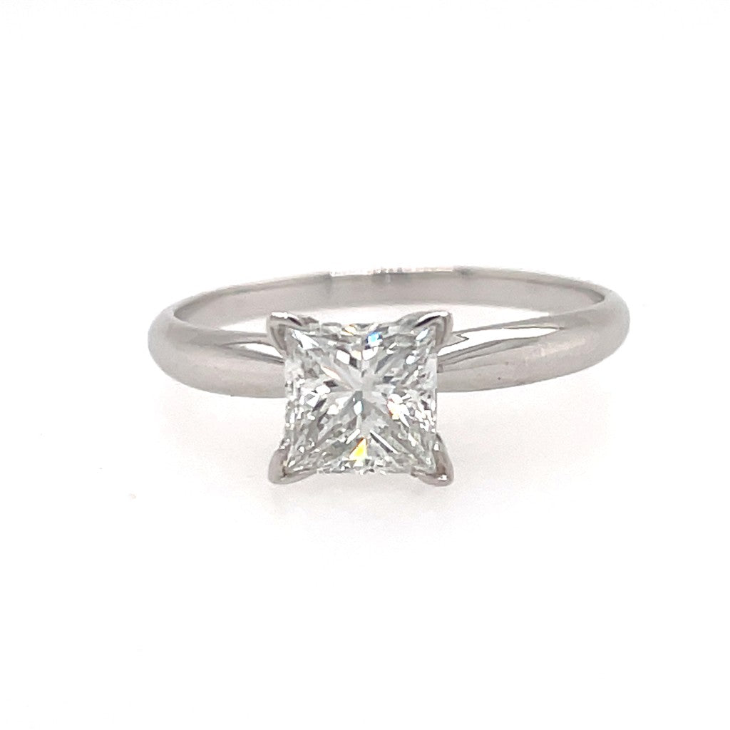 14K White Gold Solitaire Engagement Ring