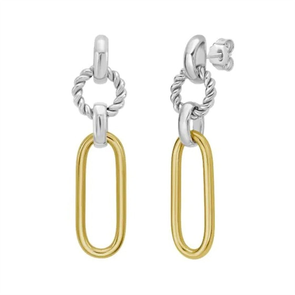Silver & 18K Gold Links Earrings