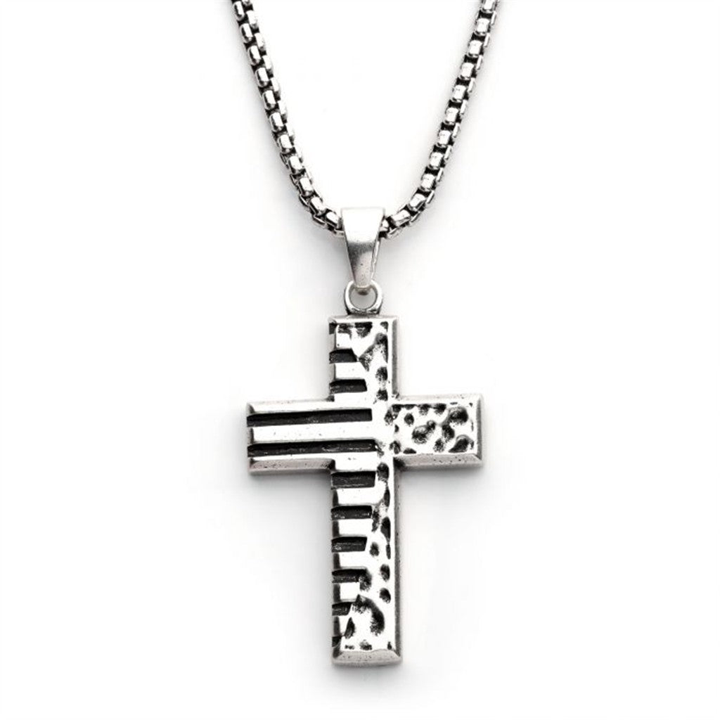 Men's Coin Stamped Cross Pendant