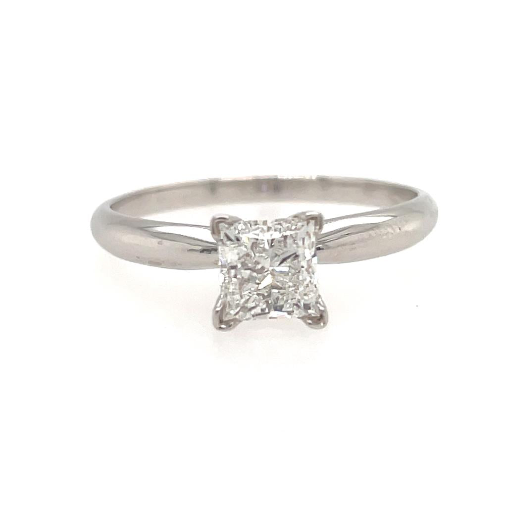 14K White Gold Princess-Cut Solitaire Engagement Ring