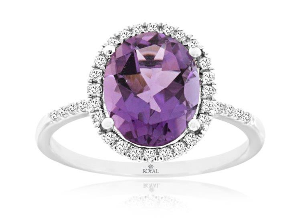 Amethyst and Diamond Ring