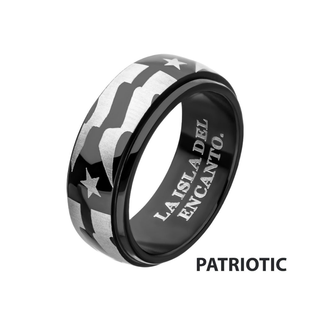 Puerto Rico Flag Spinner Ring
