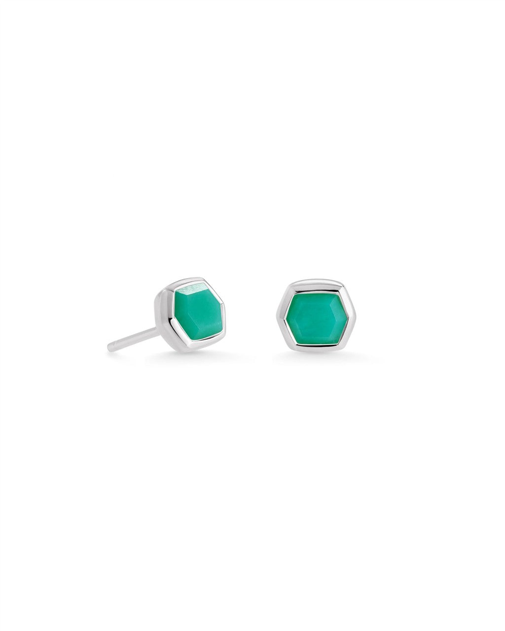 DAVIE STUD EARRINGS STERLING SILVER CHRYSOPRASE