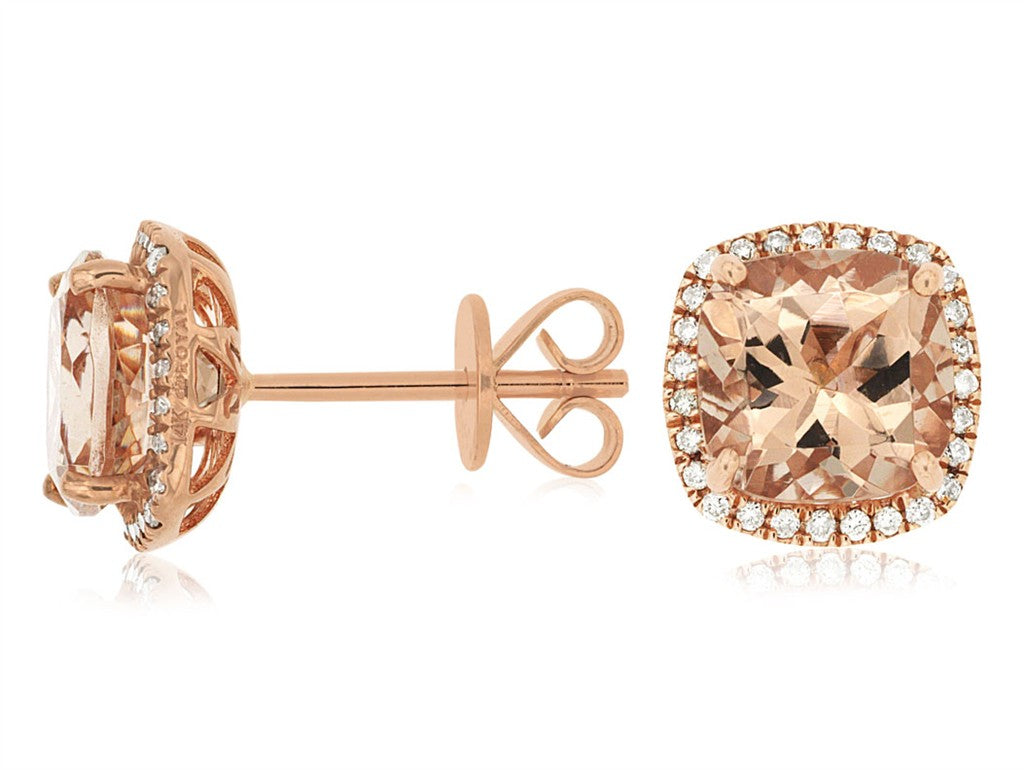 Morganite & Diamond Earrings