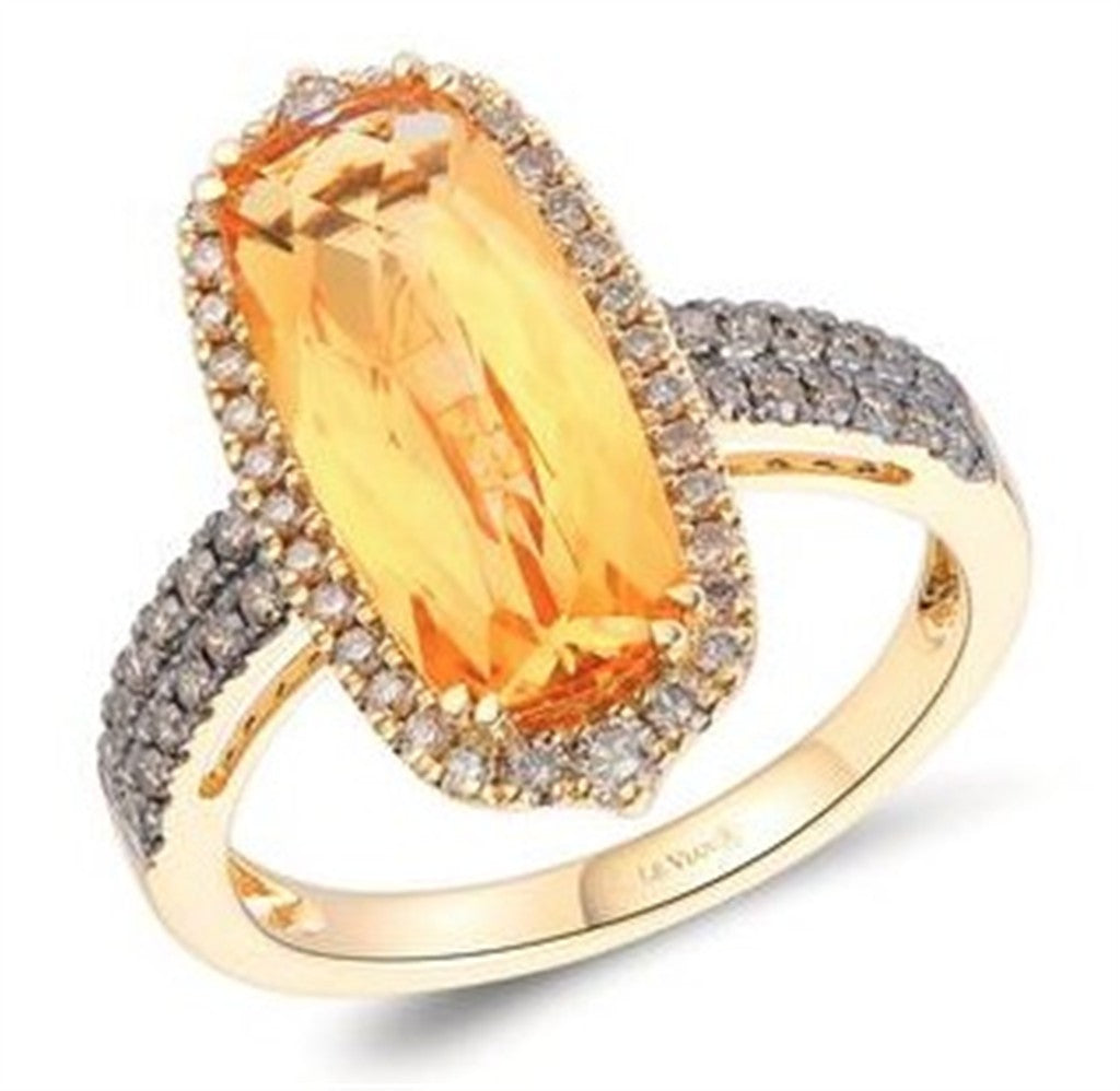Citrine and Diamond Ring
