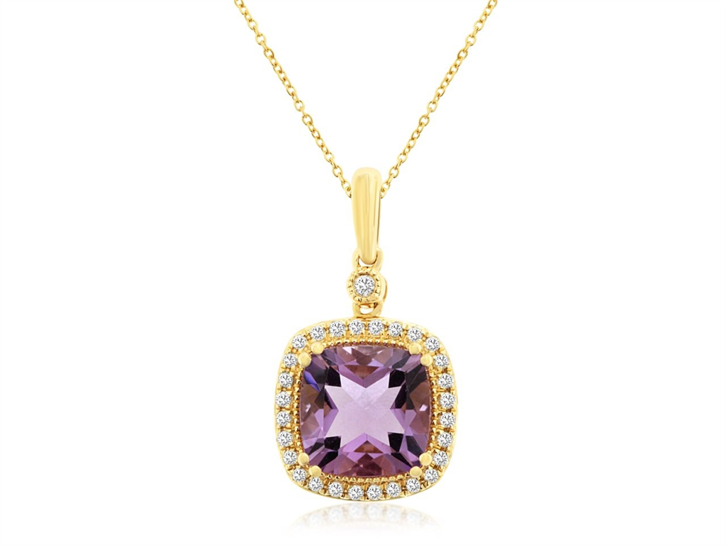 Amethyst and Diamond Pendant