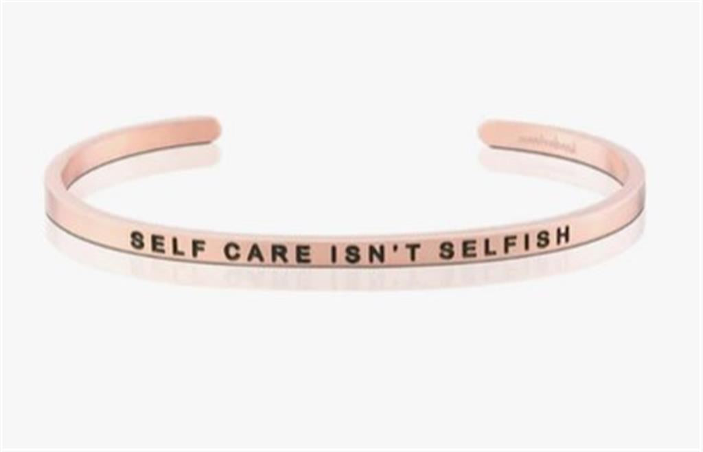 Self Care Isn't Selfish (National Alliance on Mental Illness) Bangle Bracelet