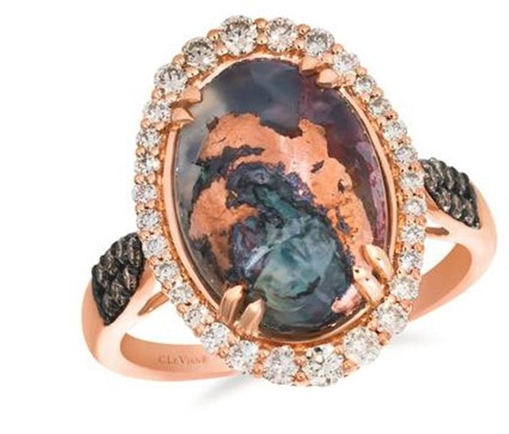 Aquadite and Diamond Ring
