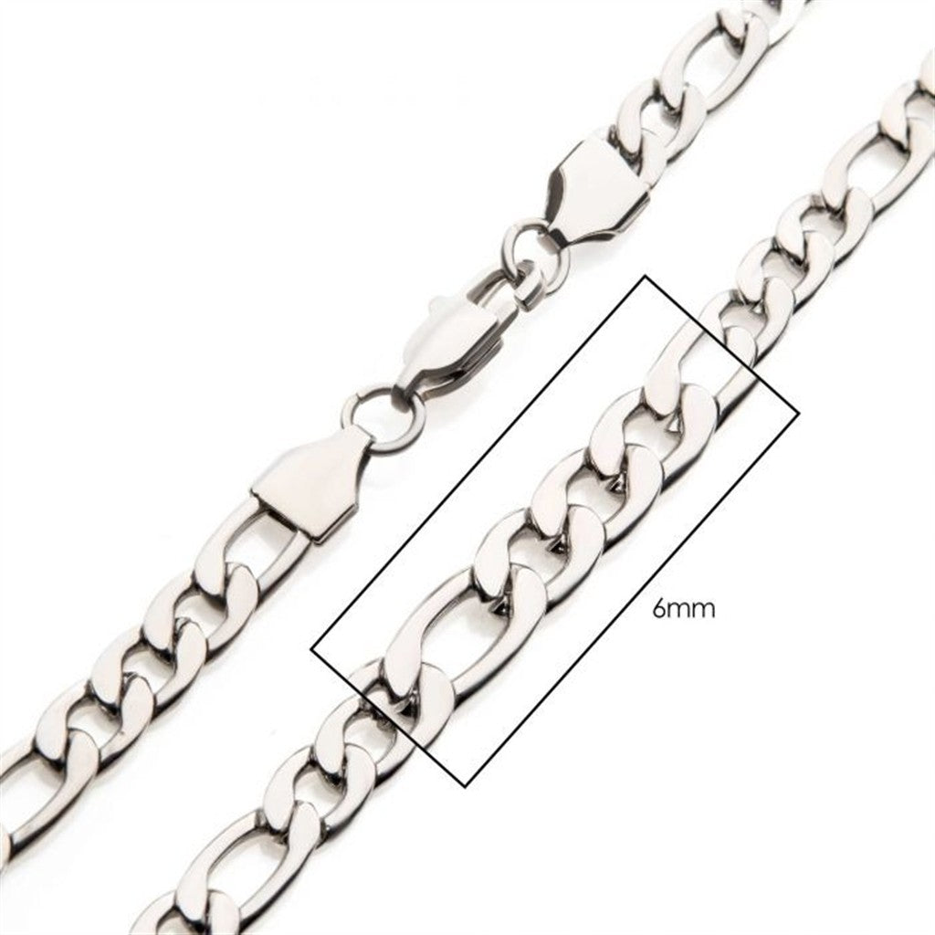 6mm Steel Figaro Chain Necklace