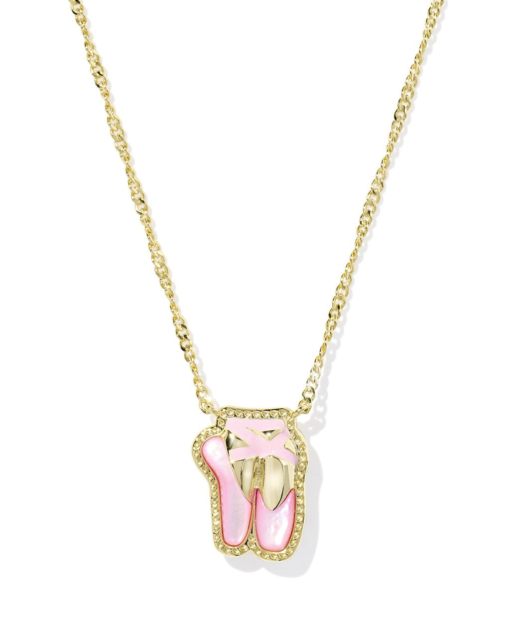 BALLET SHORT PENDANT NECKLACE GOLD BLUSH MOTHER OF PEARL